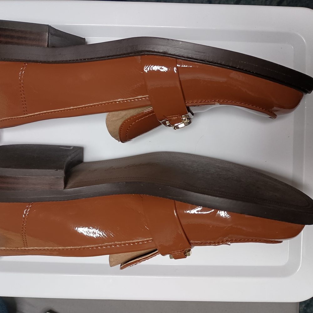 Sam Edelman Brown Loafers with Gold Chain Accent - Picture 4 of 9